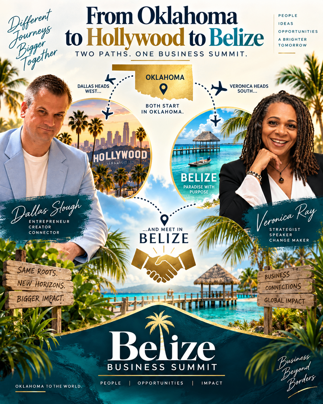 Dallas Slough and Veronica Ray journey from Oklahoma to Hollywood and Belize for the Belize Business Summit