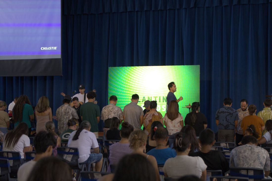 Worship team on stage