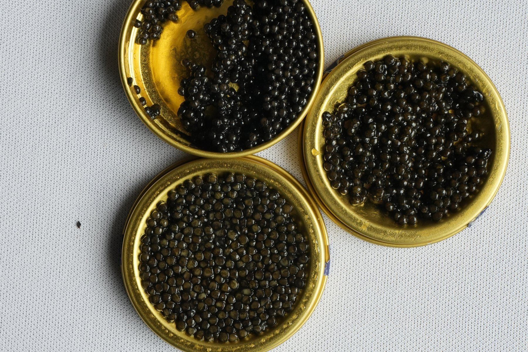 Three grades of caviar