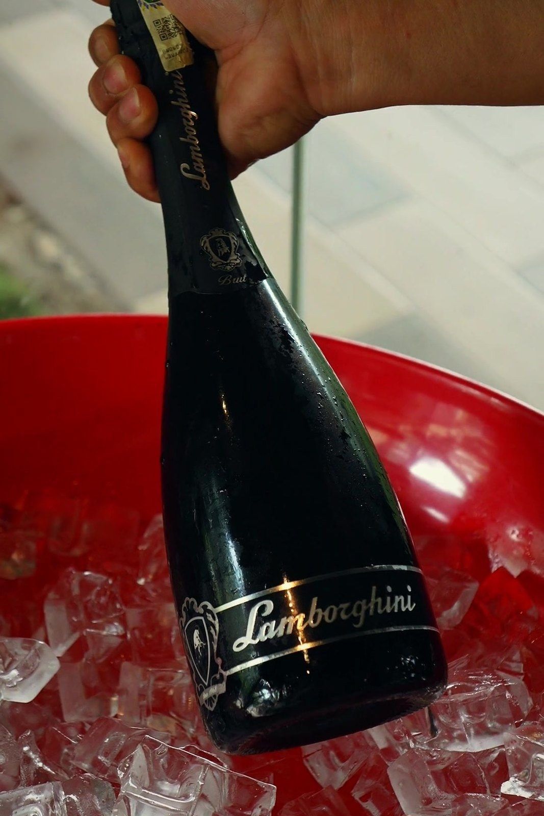 Lamborghini bottle on ice