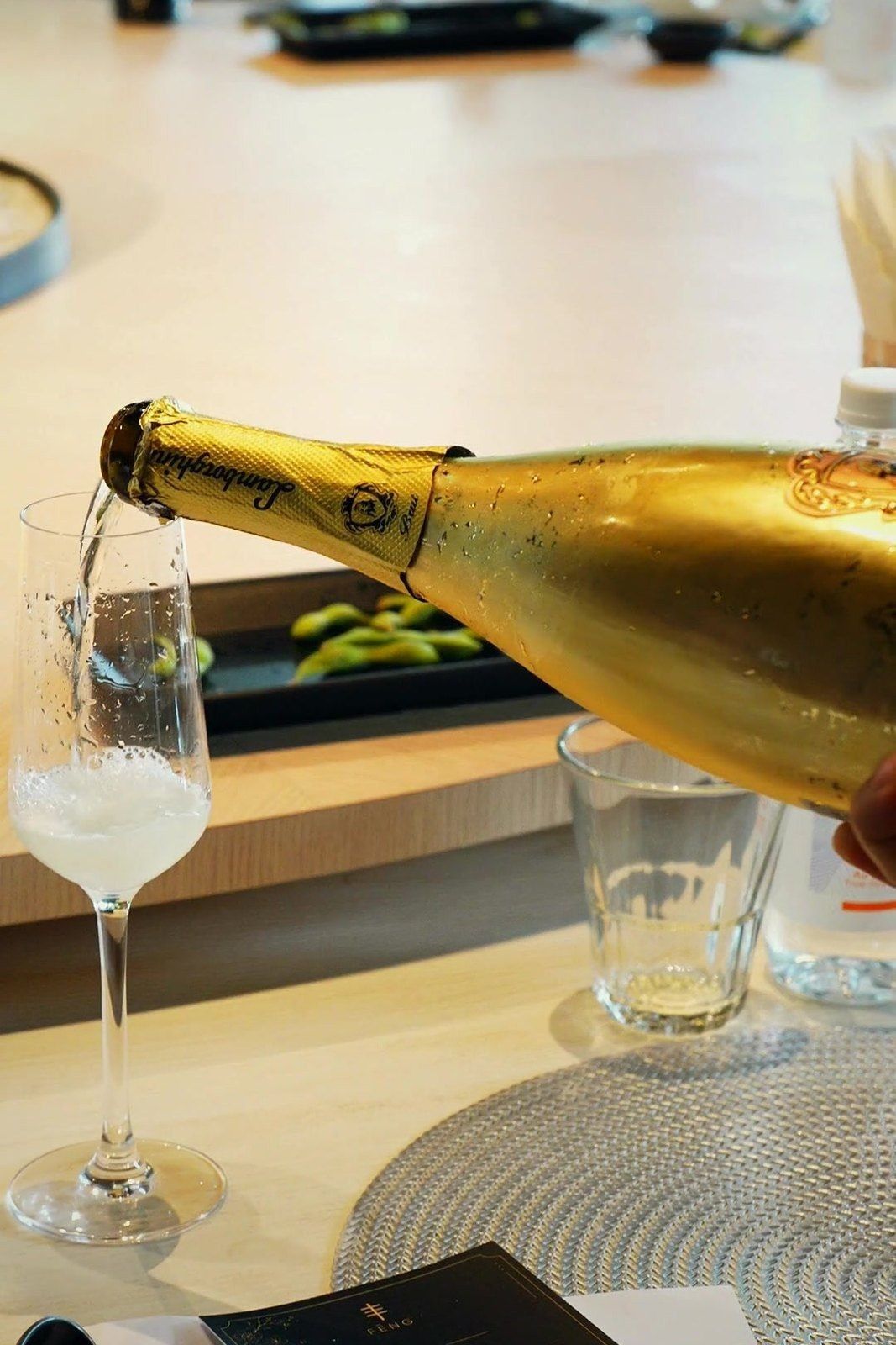 Champagne being poured