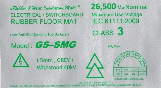 high voltage electrical insulation rubber mat label Malaysia