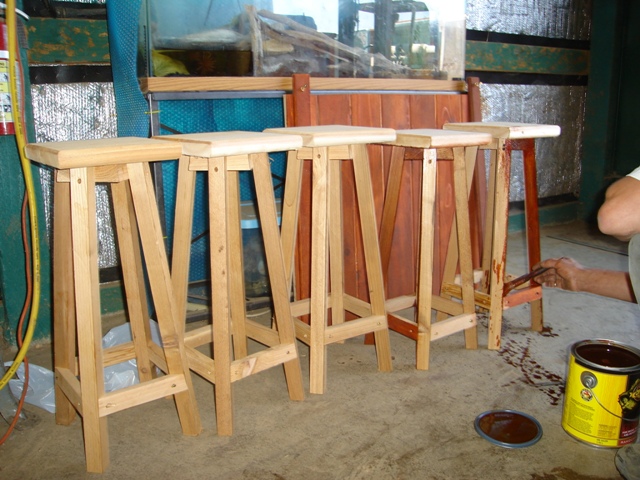 unstained cedar stools