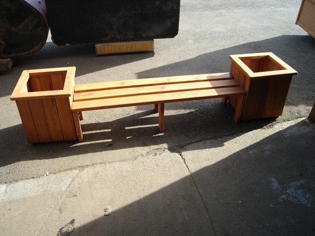 cedar square flowerpot bench 2 of 2