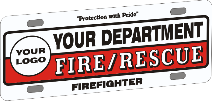 Universal Firefighter Vehicle Licence Plate - Traditional with Logo (NG-1024F)