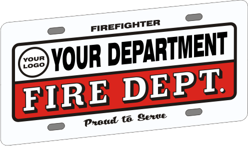 Full Size Firefighter Vehicle Licence Plate - Traditional with Logo (NG-1034F)
