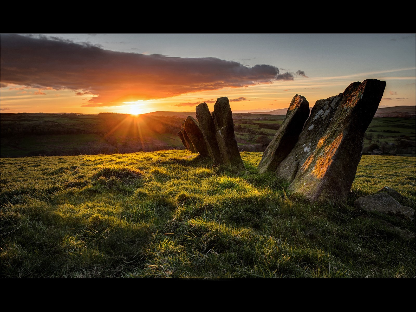 The Sunset on the Ancient Vaccary Walling above Wycoller copy