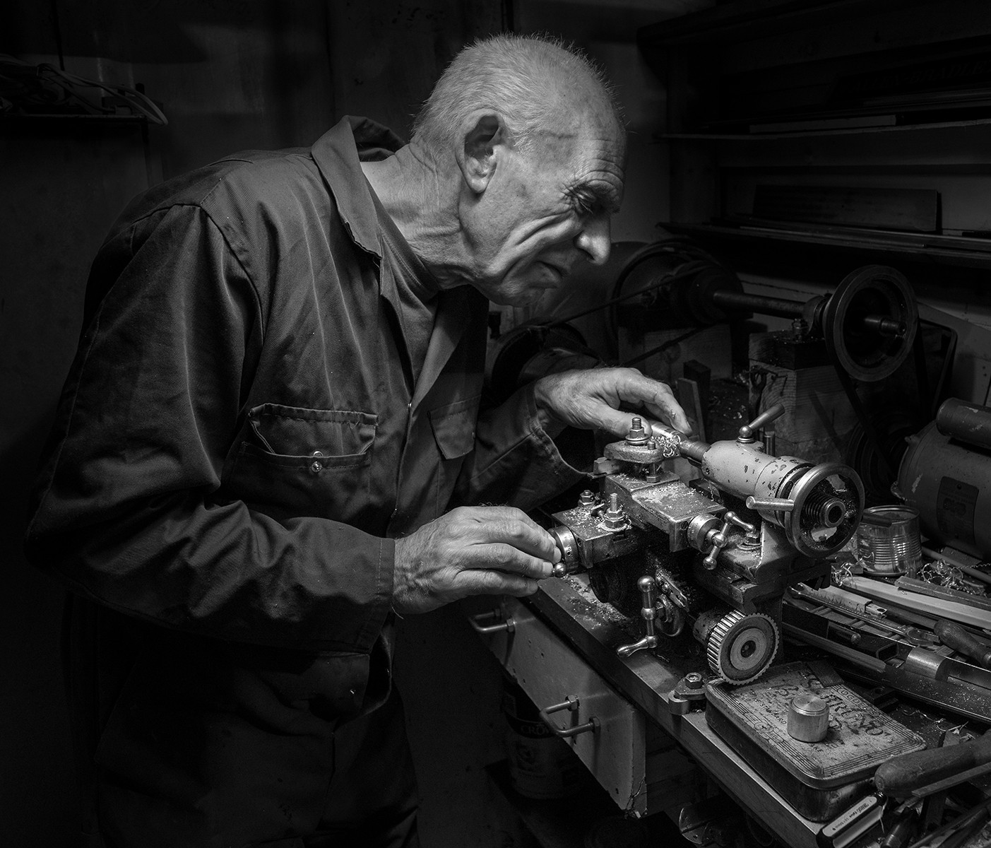 Howard in his workshop