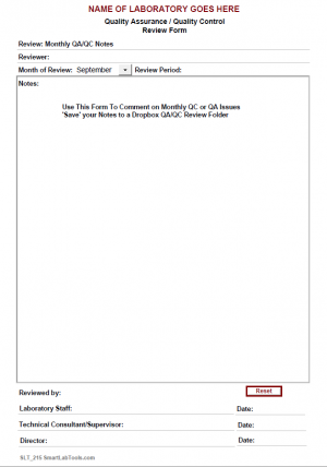 SmartLabTools | SLT_QC Review Forms
