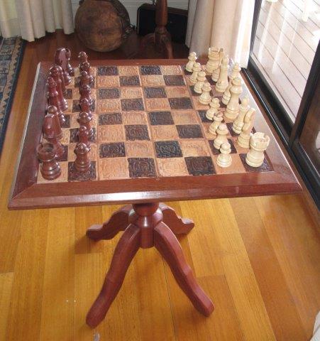 Jarrah and Huron Pine Chess Board table