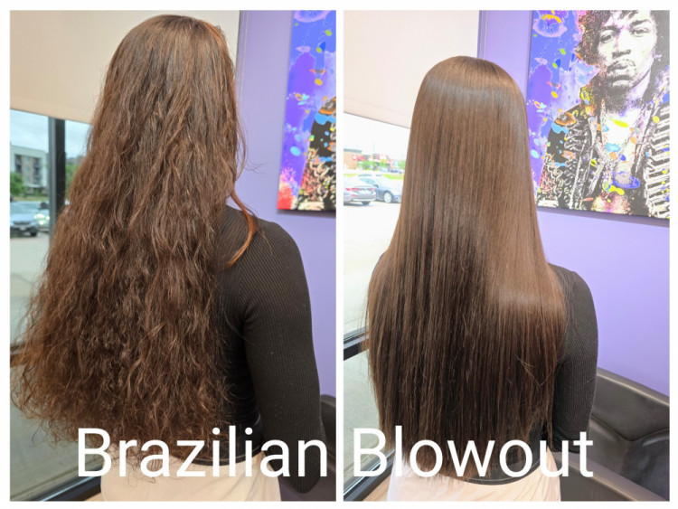 Hasil perawatan dan pelurusan rambut dengan Brazilian Blowout, hasilnya terlihat lebih lembut