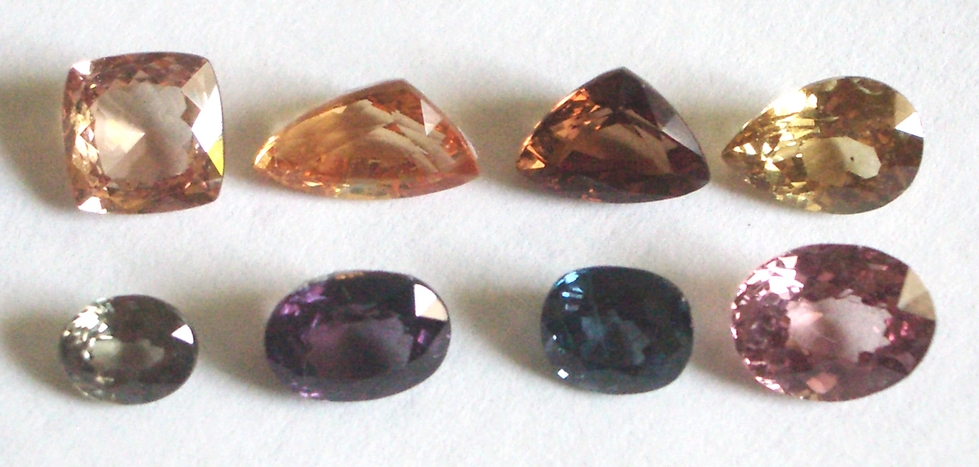 different colors of garnet