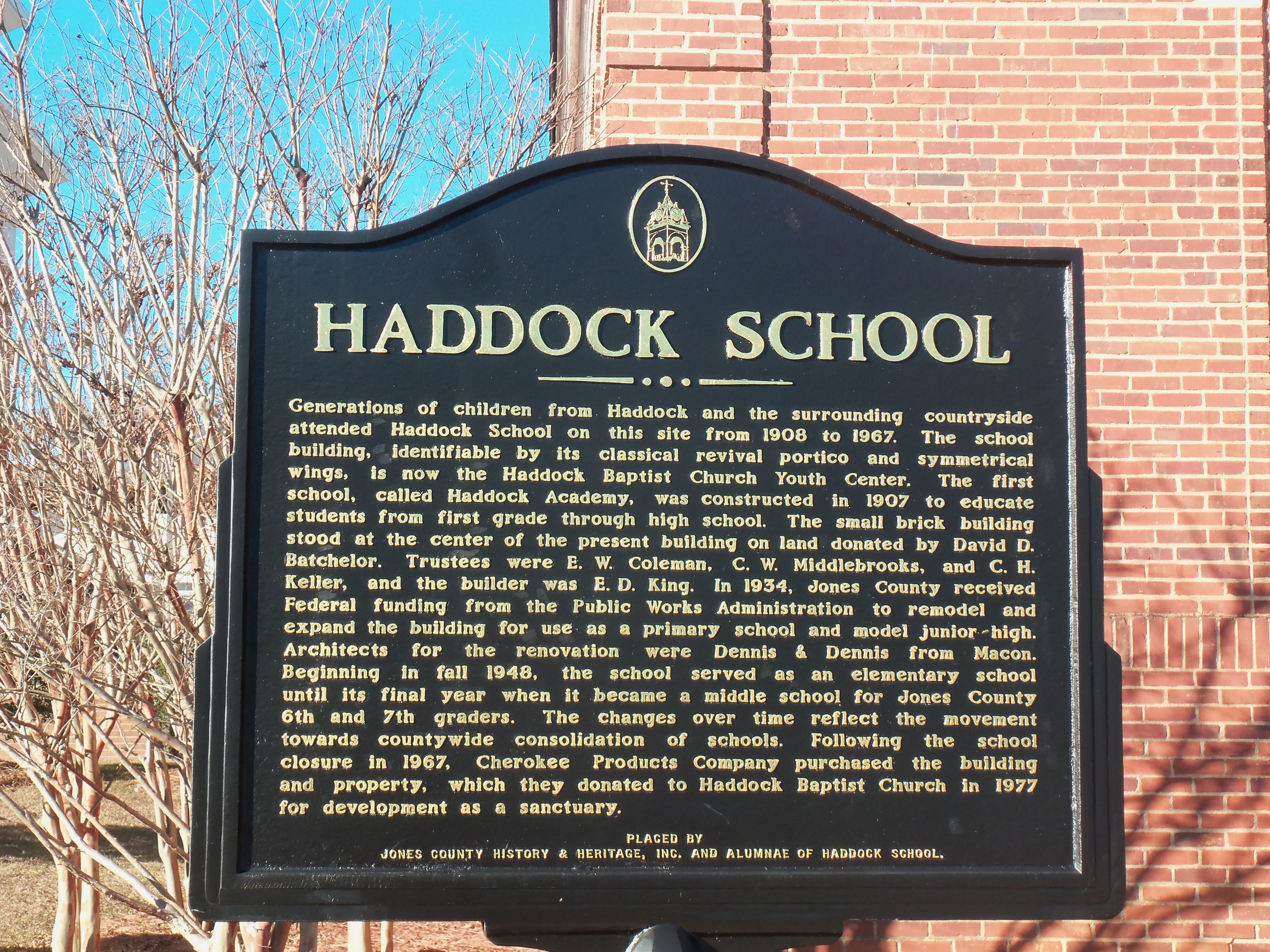 Cherokee High School Historical Marker