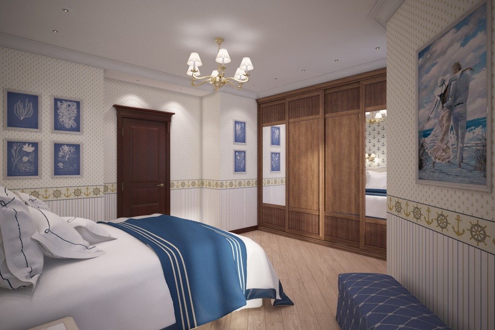Дизайн интерьера спальной комнаты из проекта интерьера двухэтажной квартиры 220 м.кв. в Хабаровске