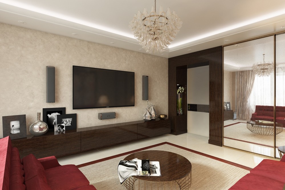 Дизайн интерьера гостиной комнаты в Хабаровске