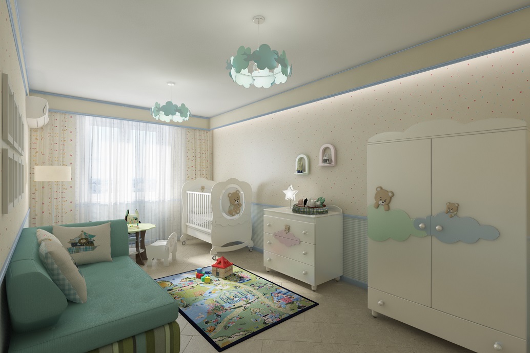 Дизайн интерьера детской комнаты для мальчика. Вид 2. Дизайн интерьера в Хабаровске
