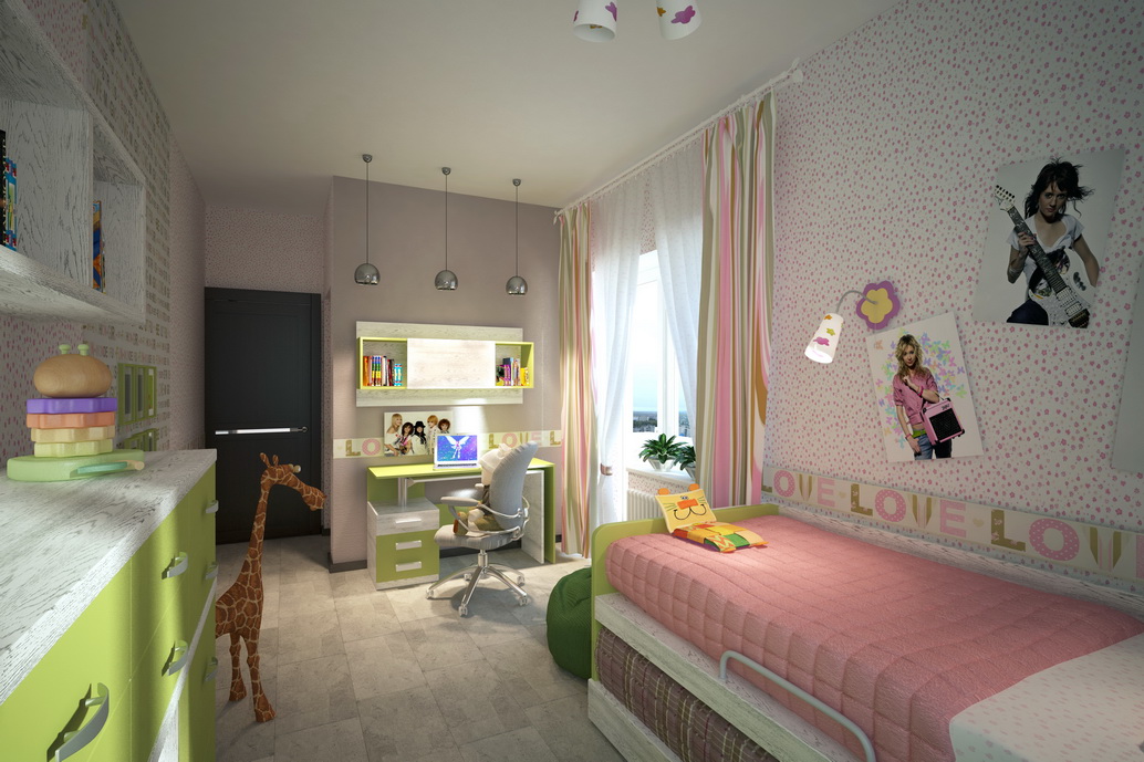 Дизайн интерьера детской комнаты для девочек