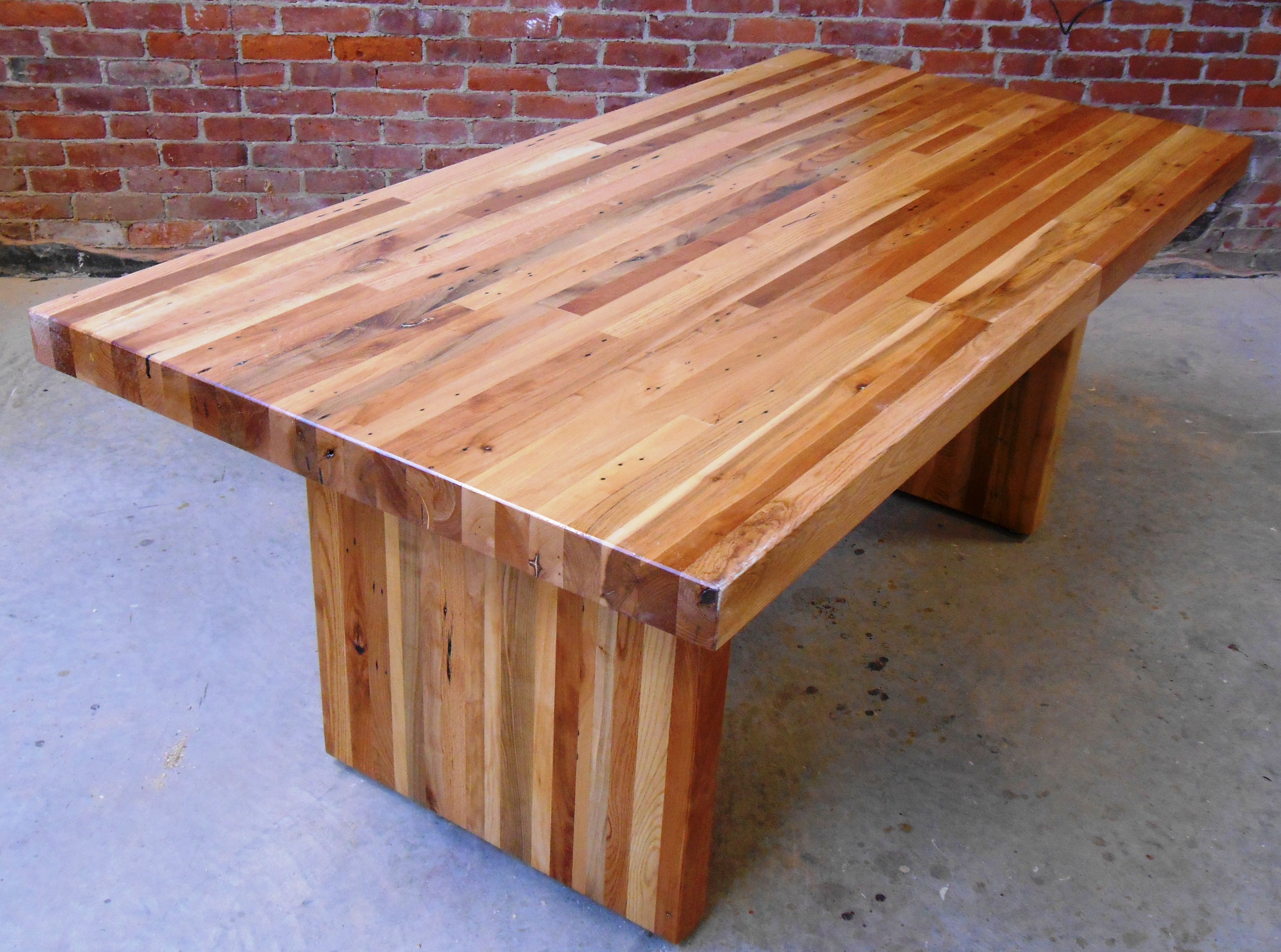 6' x 36" mixed pallet wood contemporary farm table