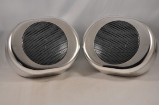 Chrome Oval Motorcycle Speakers