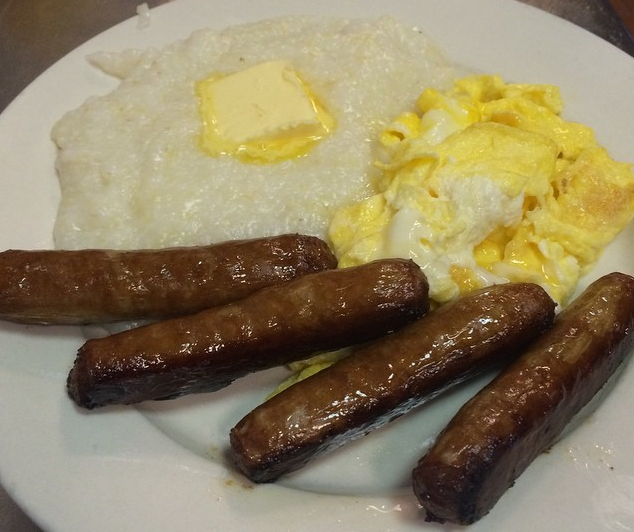 J's Cafe Soul Food Breakfast Grits Sausage Eggs