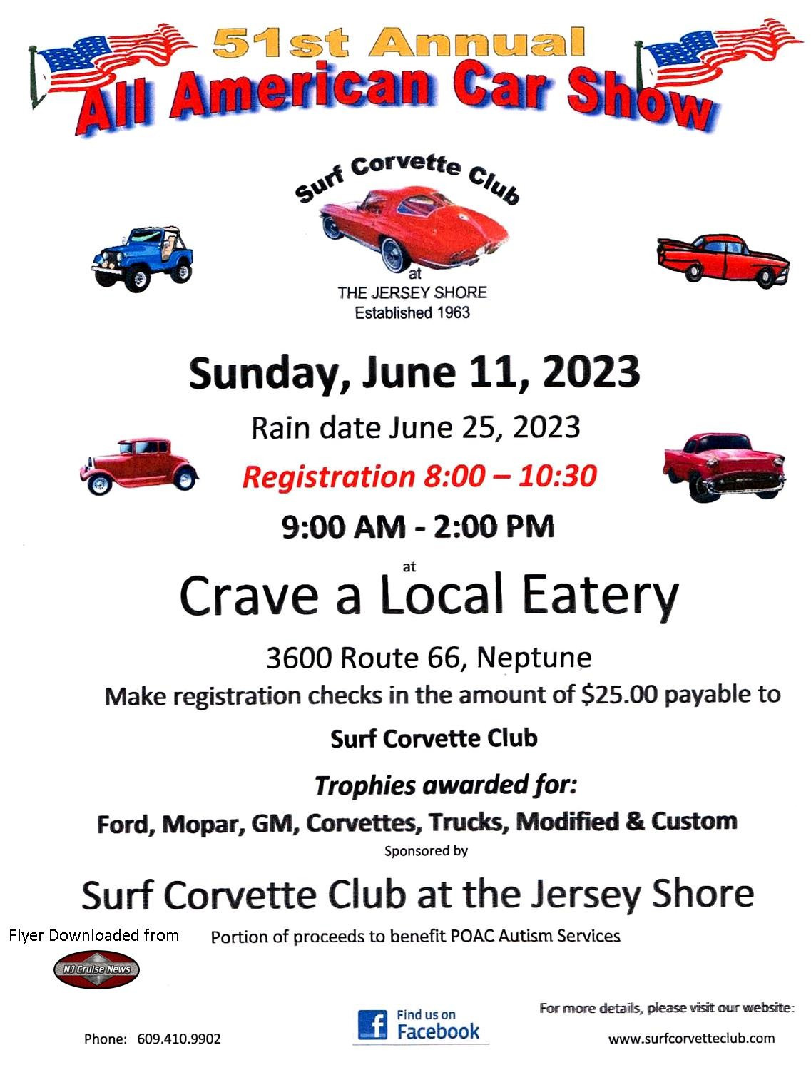 June 11 All American Car Show new date w njcn