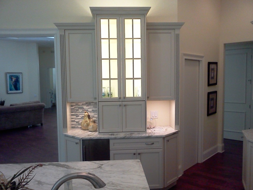 New white cabinet with underlighting