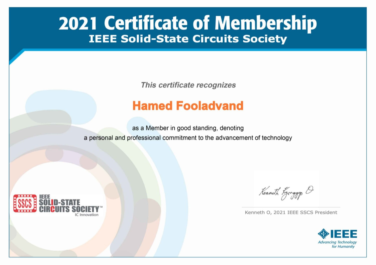 Hamed-Fooladvand-IEEE-SSCS-Certificate