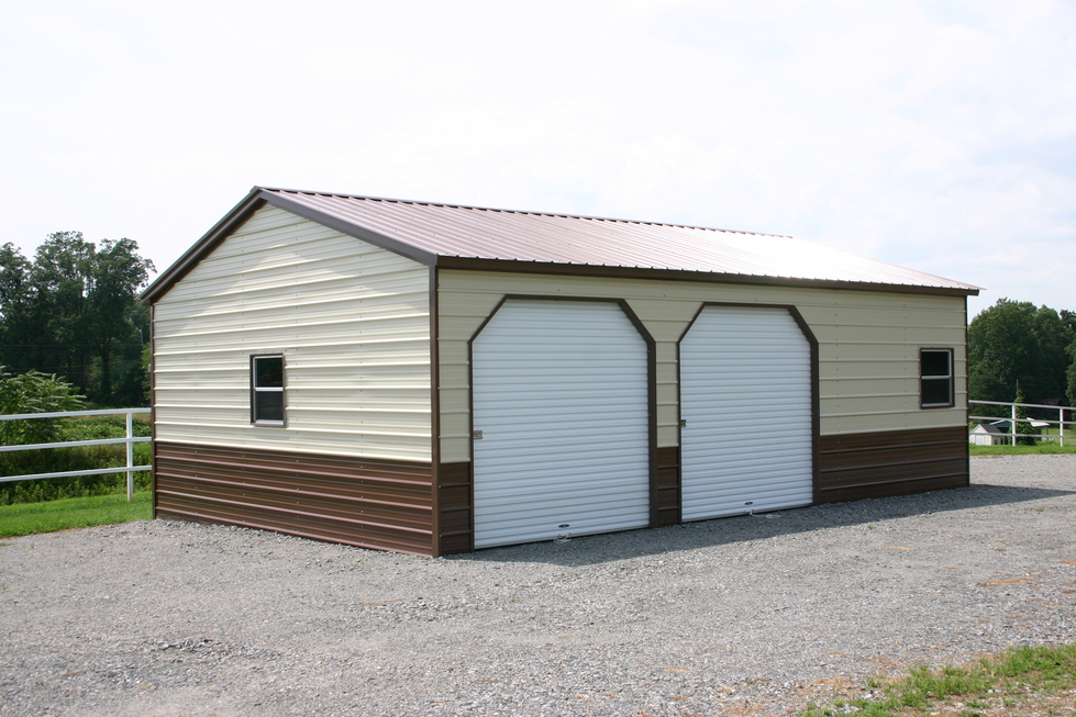 22x30x9 Vertical Roof Side Entry Metal Garage