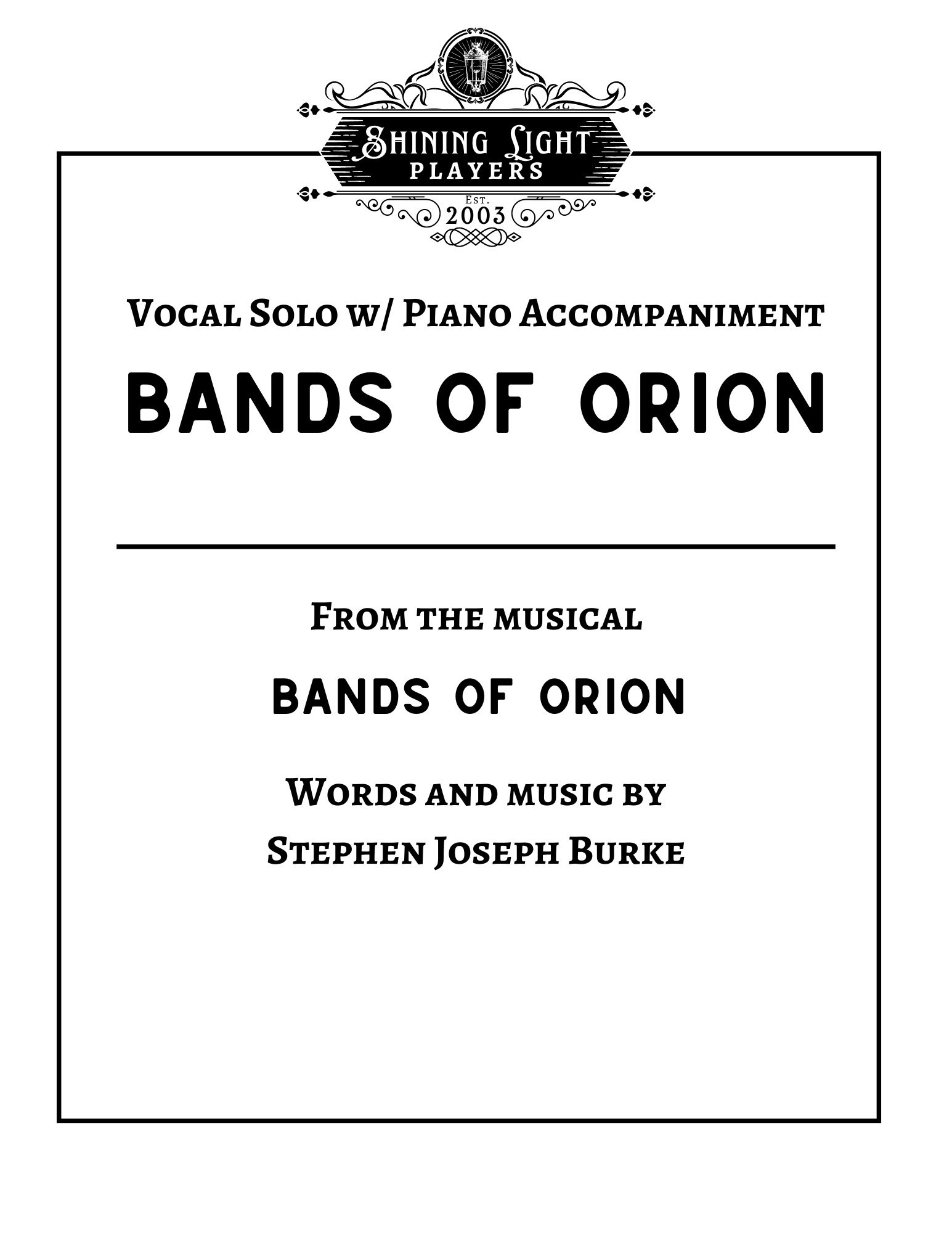 "Bands of Orion" Sheet music