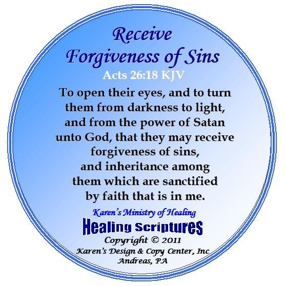 RECEIVE FORGIVENESS OF SINS ACTS 26.18 KJV ROUND BLUE