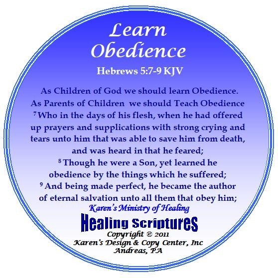 LEARN OBEDIENCE HEBREWS 5.7 O 9 KJV ROUND BLUE