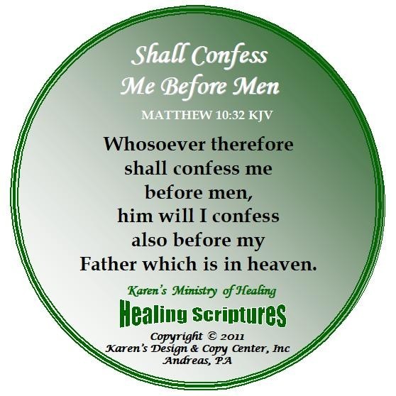 SHALL CONFESS ME BEFORE MEN MATTHEW 10.32 KJV ROUND GREEN