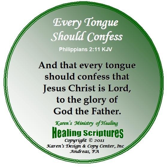 EVERY TONGUE SHOULD CONFESS PHILIPPIANS 2.11 KJV ROUND GREEN 