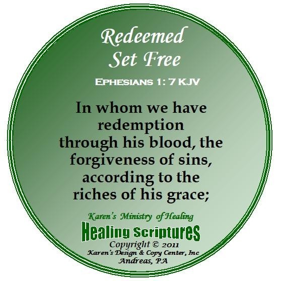 REDEEMED SET FREE EPHESIANS 1.7  KJV  8X8