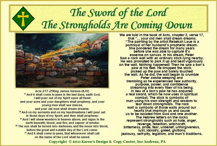 THE SWORD OF THE LORD THE STRONGHOLDS ARE COMING YELLOW BACKGROUND