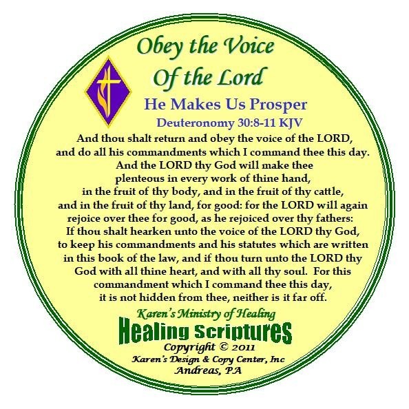 OBEY THE VOICE OF THE LORD DEUTERONOMY 30.8 TO 11 KJV YELLOW