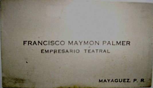 Tarjeta de Negocios Francisco Maymon -Coleccion Maymon