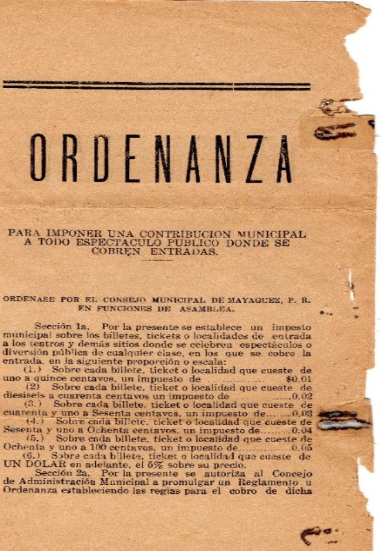 Ordenanza Municipal Final 1919 - Coleccion Maymon