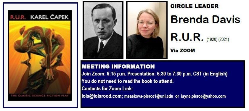 RUR cover and images of Karel Capek and presenter Davis
