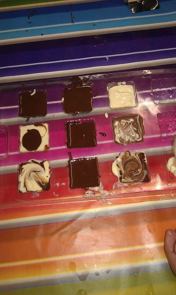 Making hand made chocolates