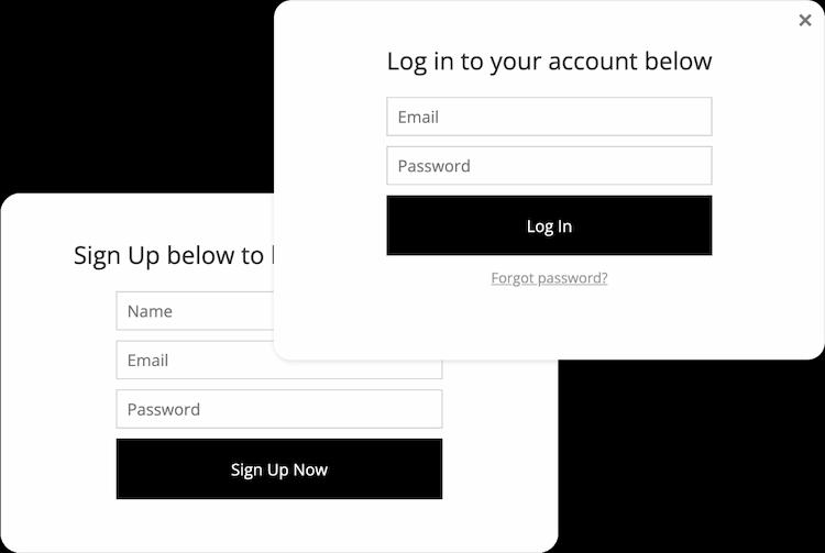 login and signup view